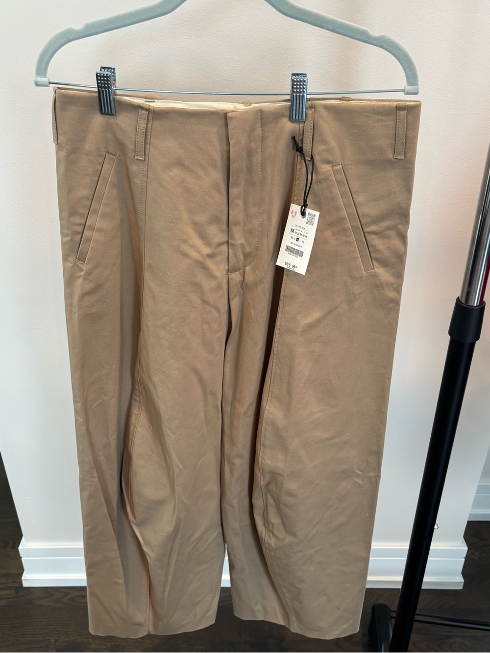 Zara Straight-Leg Pants — Beige
